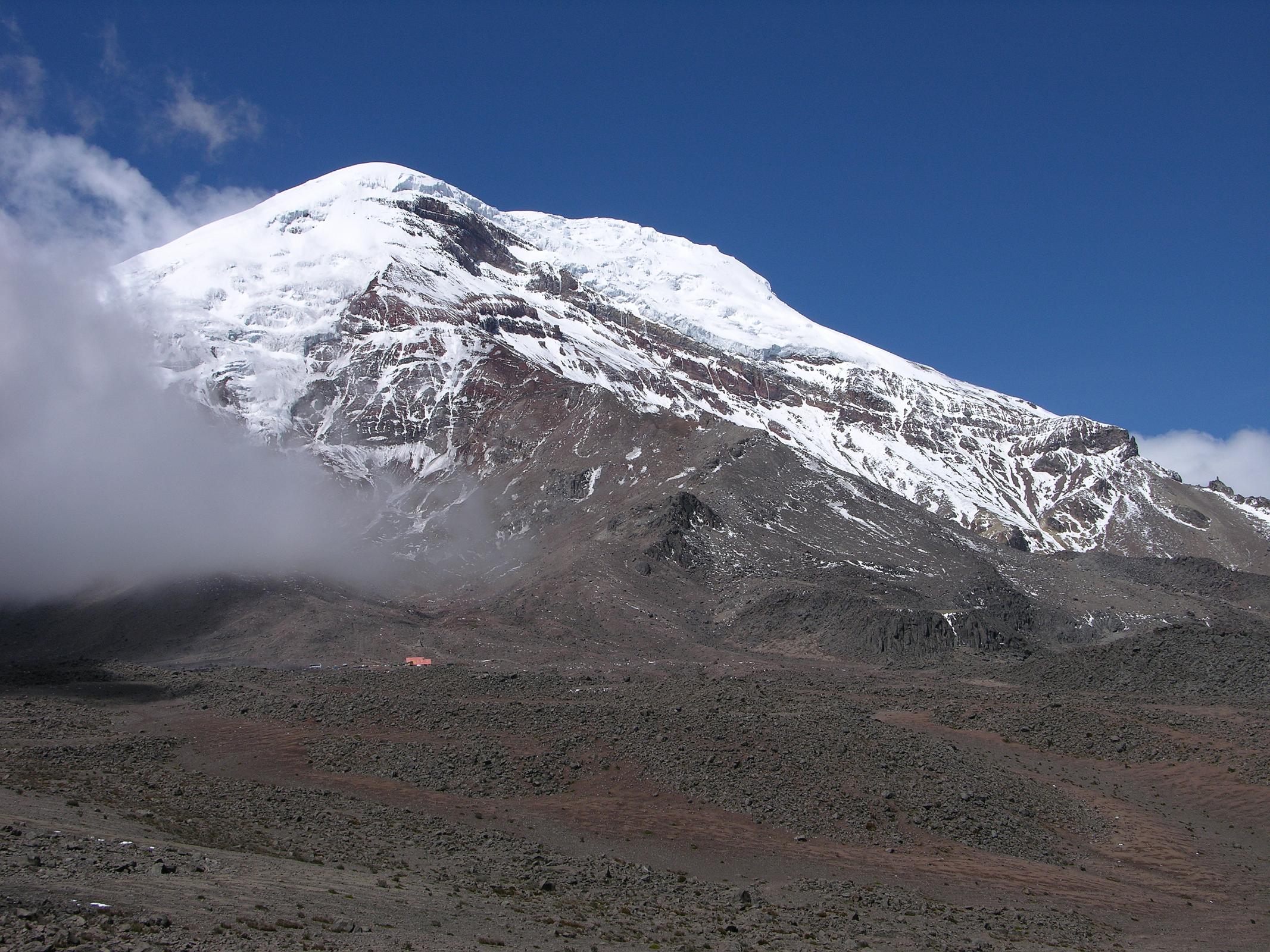 Ecuador Chimborazo 03-03 Chimborazo And Refuge From Dirt Road